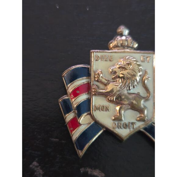 Vintage 1940s BWRS Bundles for Britain Accessocraft Coat of Arms Brooch Pin WWII - Picture 2 of 5